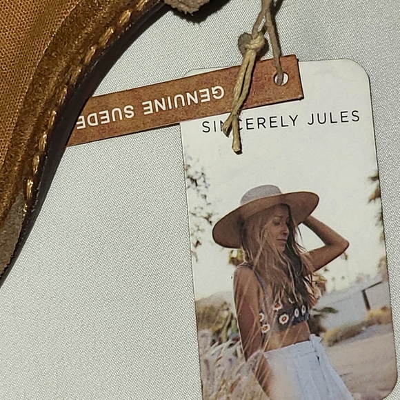 Sincerely Jules light brown Suede open two sandals - Picture 2 of 7